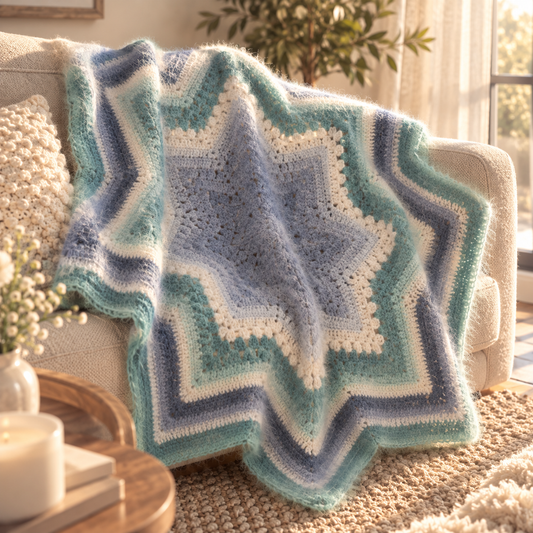 Sarah’s Handmade Fuzzy Star Blanket — One of One
